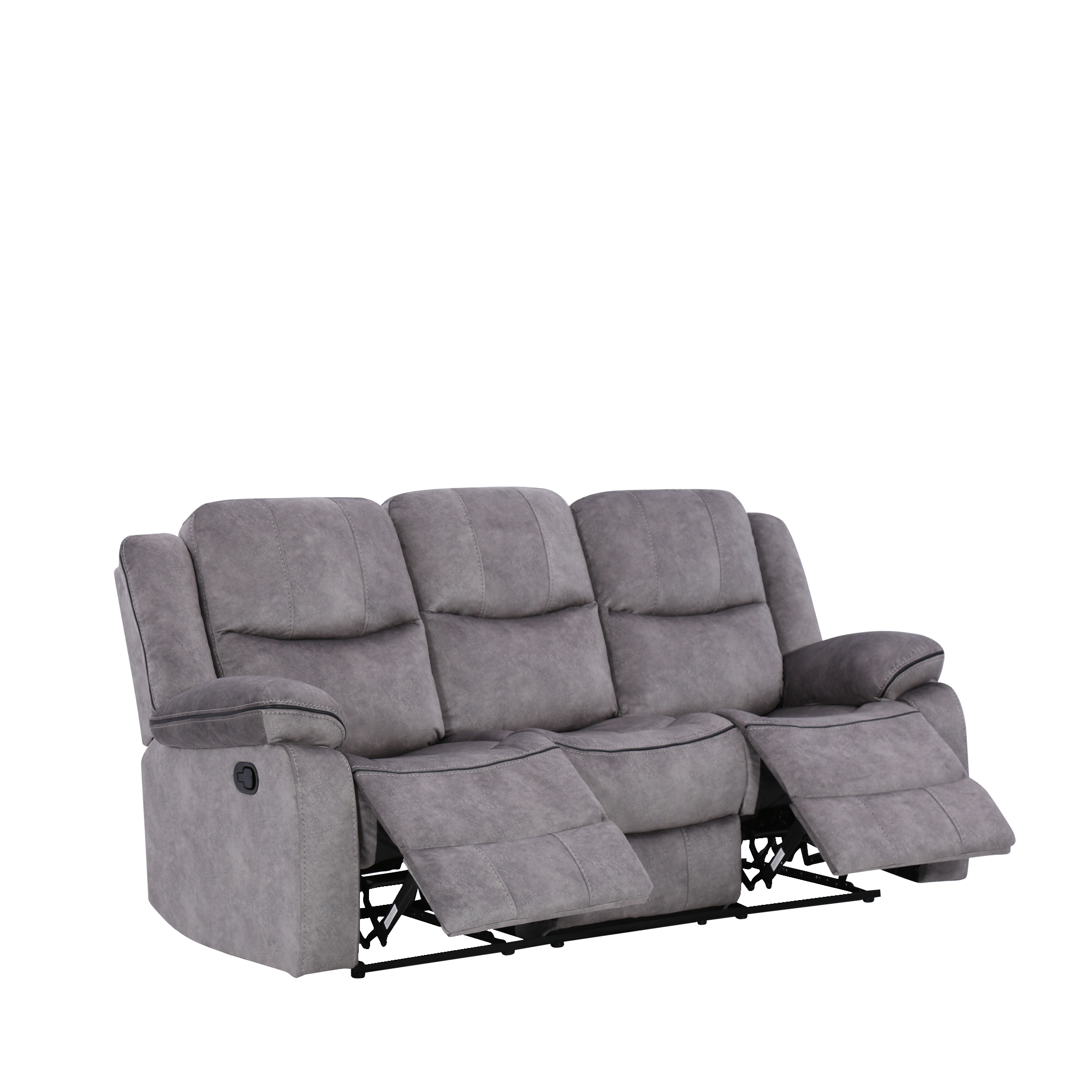 Anton bonded leather reclining deals 3 seater sofa