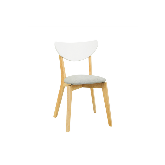 Aimon 1.5m Dining Set with 4 Naida Chairs - White/Natural - Novena Furniture Singapore