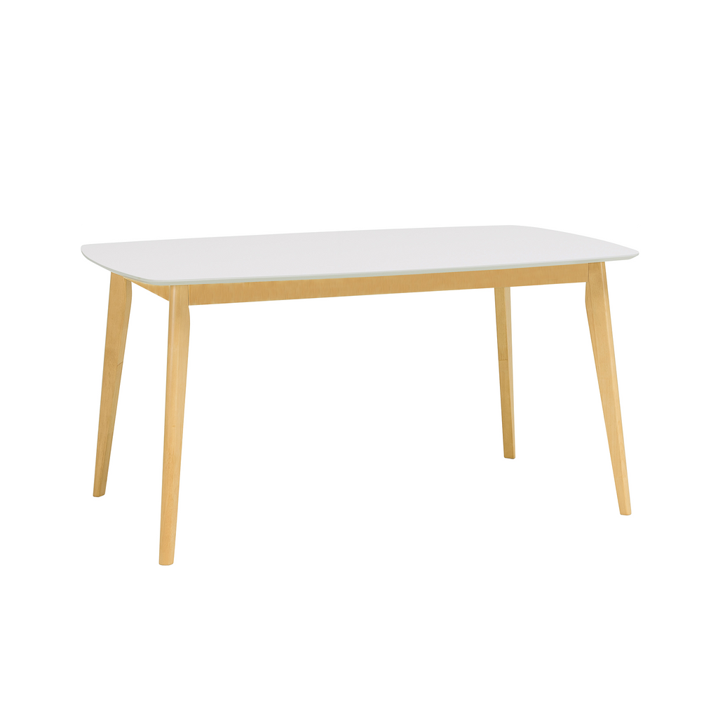 Aimon 1.5m Dining Set, Wood Natural/White Novena Furniture Singapore