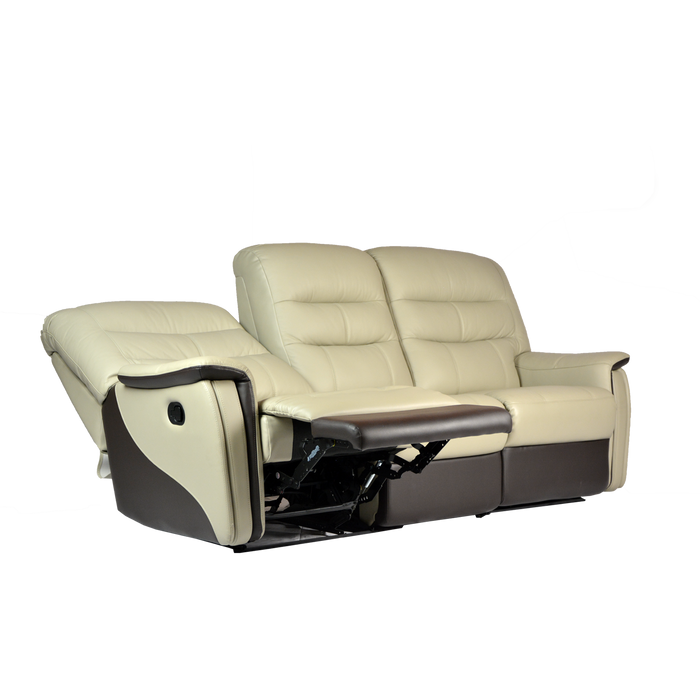 Avim 3 Seater Recliner Sofa, Half Leather - Novena Furniture Singapore