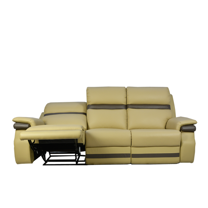 Jaiman 3 Seater Recliner Sofa, Half Leather - Novena Furniture Singapore