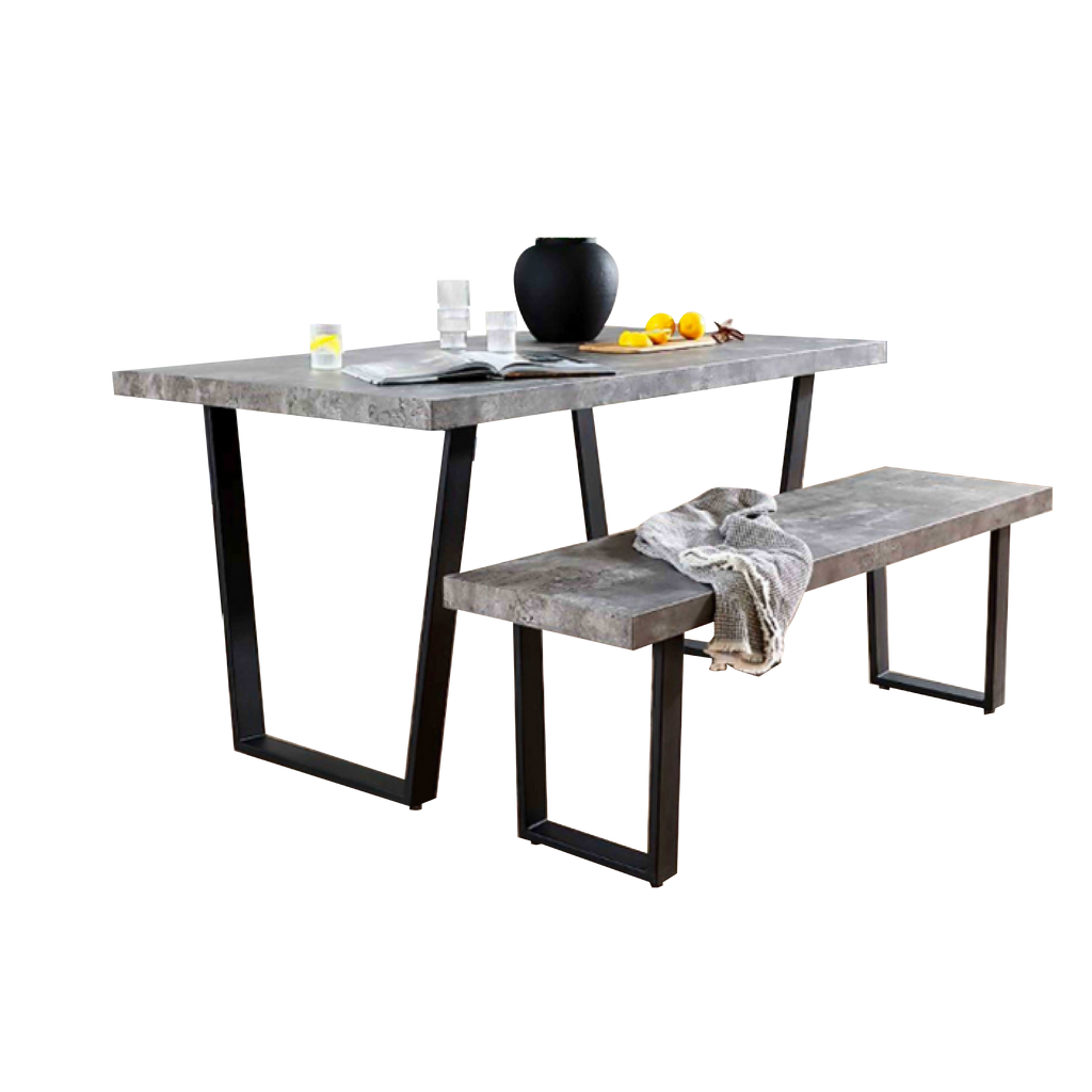 Klay 1.5m Dining Table, Concrete Grey Novena Furniture Singapore
