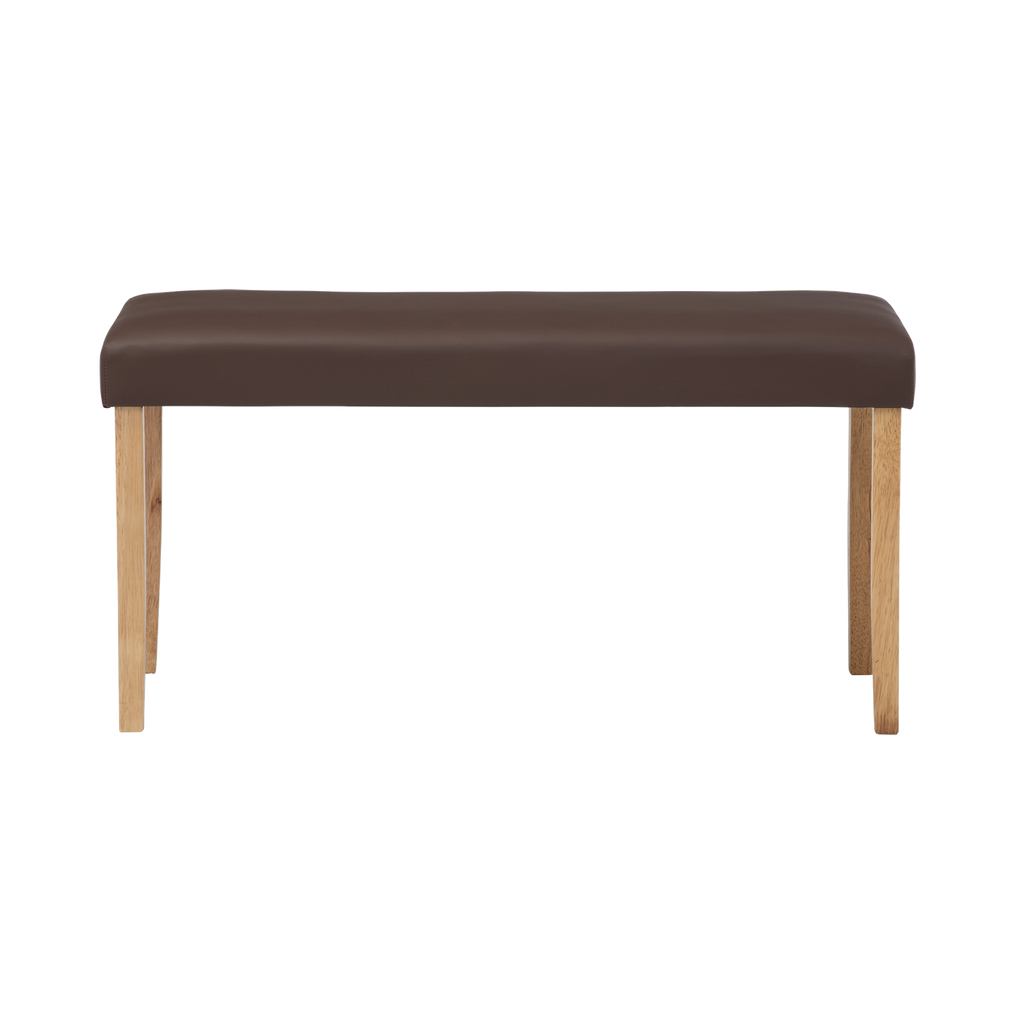Lenore Dining Bench, Wood/Vinyl Natural/Mocha Novena Furniture