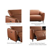 Kazuno 3.5 Electric Recliner Sofa (without Console Box), Half Leather - Novena Furniture Singapore