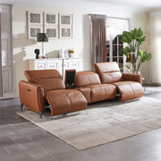 Kazuno 3.5 Electric Recliner Sofa (without Console Box), Half Leather - Novena Furniture Singapore
