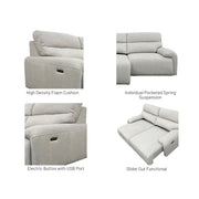 Bruno 2.5 Seater Electric Sofa, Fabric - Novena Furniture Singapore