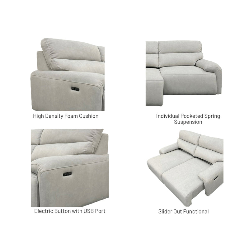 Bruno 2.5 Seater Electric Sofa, Fabric - Novena Furniture Singapore
