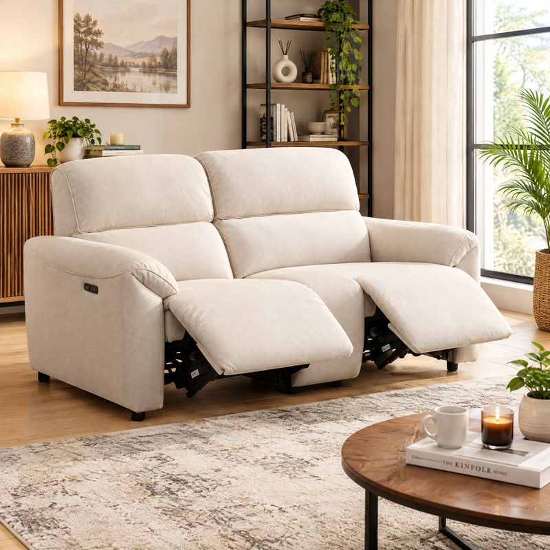 Nino 2 Seater Electric Incliner Sofa, Fabric