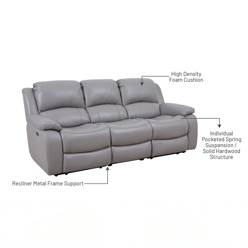 Elza 3 Seater Electric Recliner Sofa, Half Leather - Novena Furniture Singapore