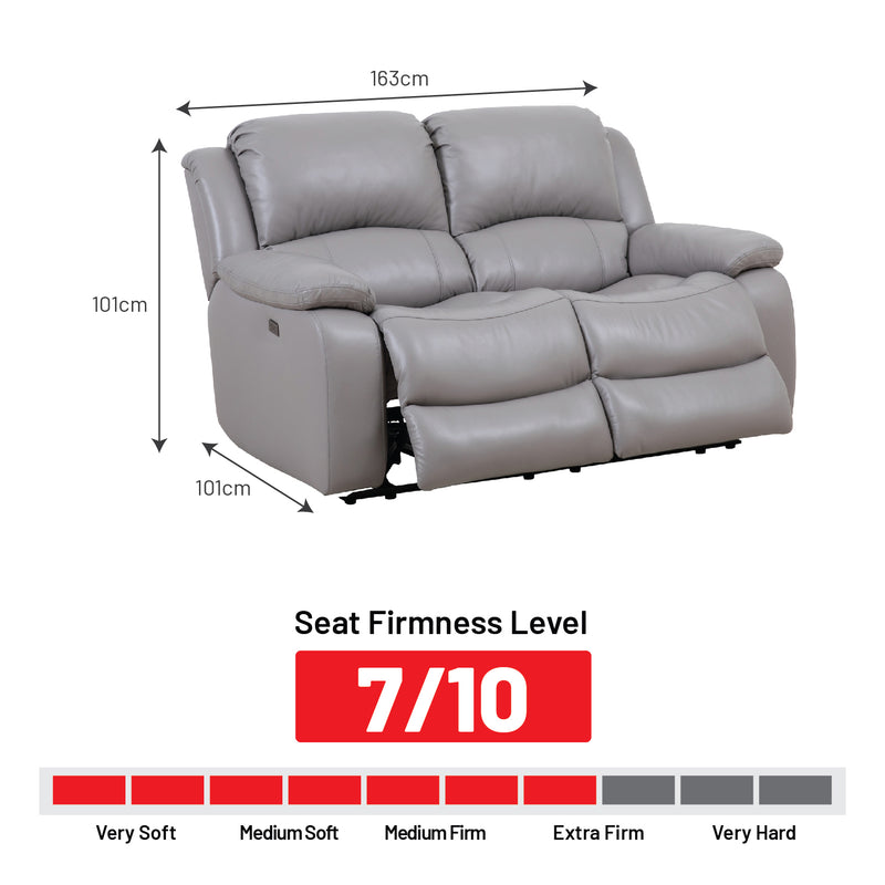 Elza 2 Seater Electric Recliner Sofa, Half Leather - Novena Furniture Singapore