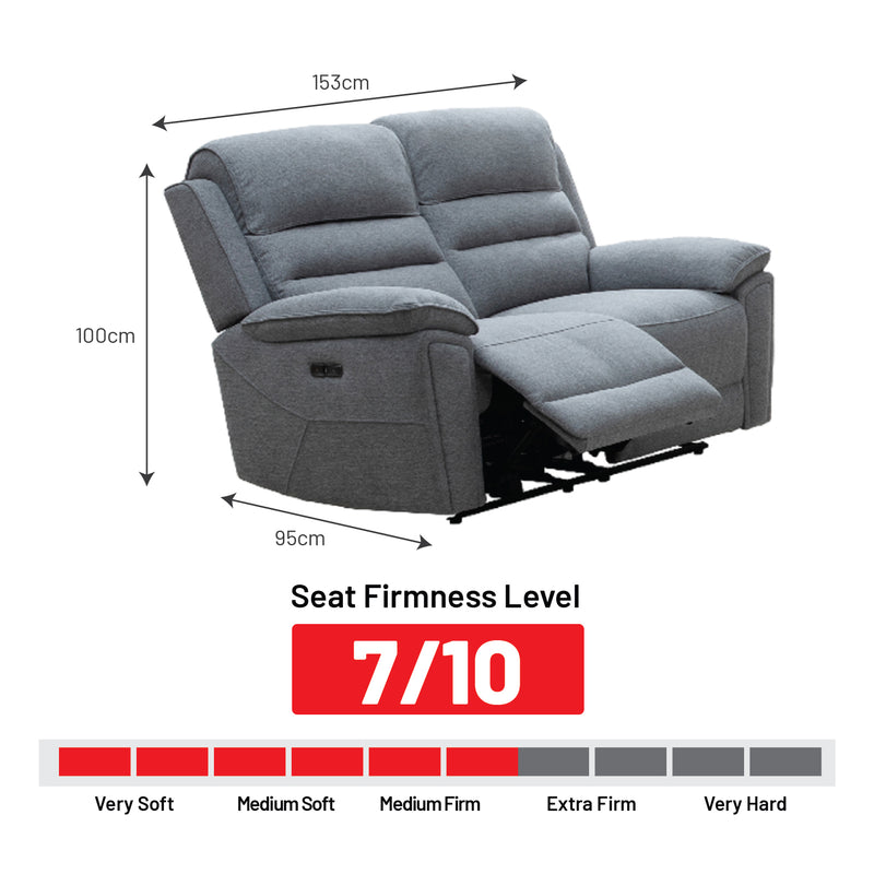 Ouran 2 Seater Electric Recliner Sofa, Fabric - Novena Furniture Singapore
