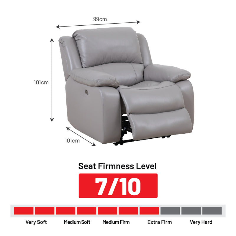 Elza Electric Recliner Armchair, Half Leather - Novena Furniture Singapore