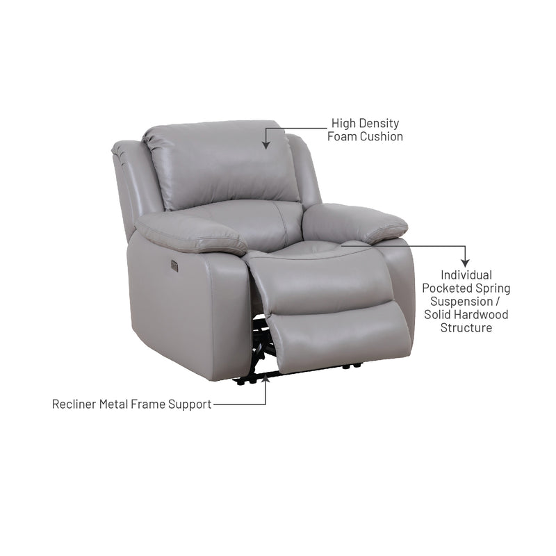 Elza Electric Recliner Armchair, Half Leather - Novena Furniture Singapore