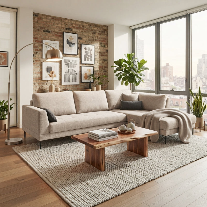 Austin L-Shaped Sofa, Fabric