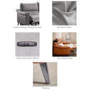 Bailey 3 Seater Electric Incliner Sofa, Genuine Cowhide Leather - Novena Furniture Singapore