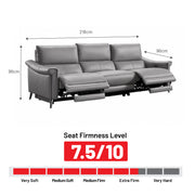 Bailey 3 Seater Electric Incliner Sofa, Genuine Cowhide Leather - Novena Furniture Singapore