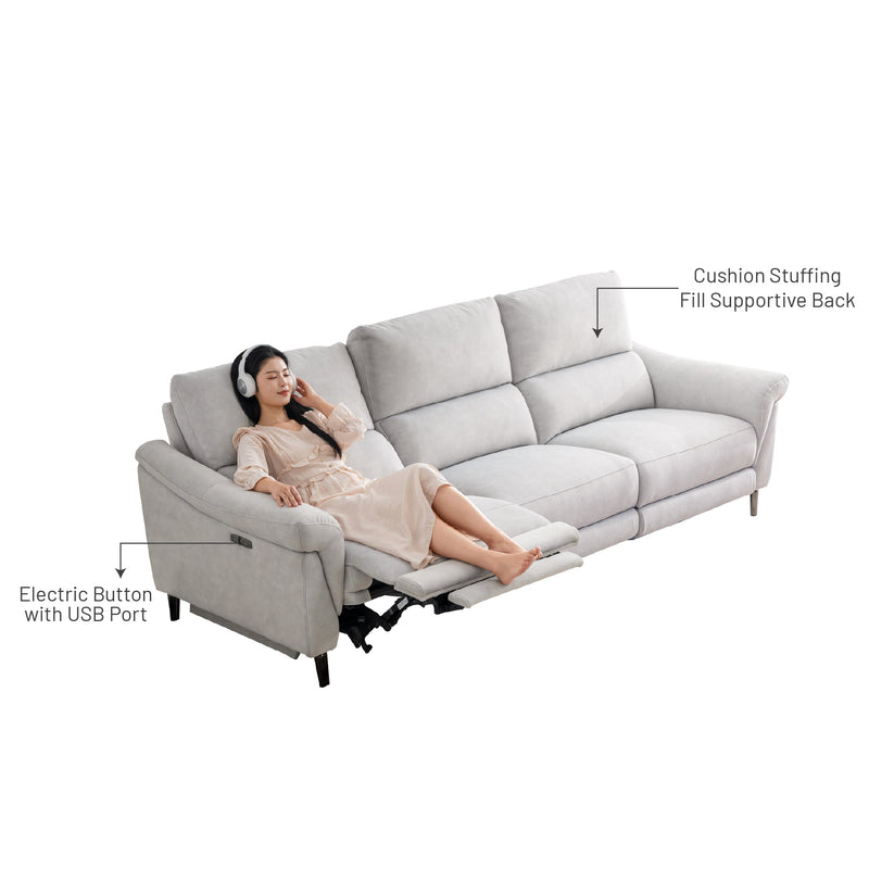 Becky 3 Seater Electric Incliner Sofa, Fabric - Novena Furniture Singapore