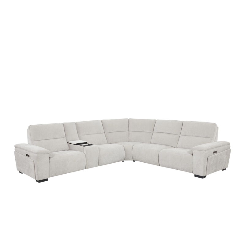 Brayden Electric-Recliner Modular Sofa with Console Box, Fabric