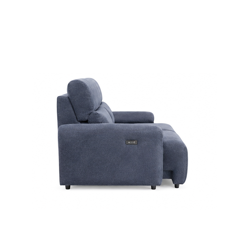 Bruno 2.5 Seater Electric Sofa, Fabric (Blue)