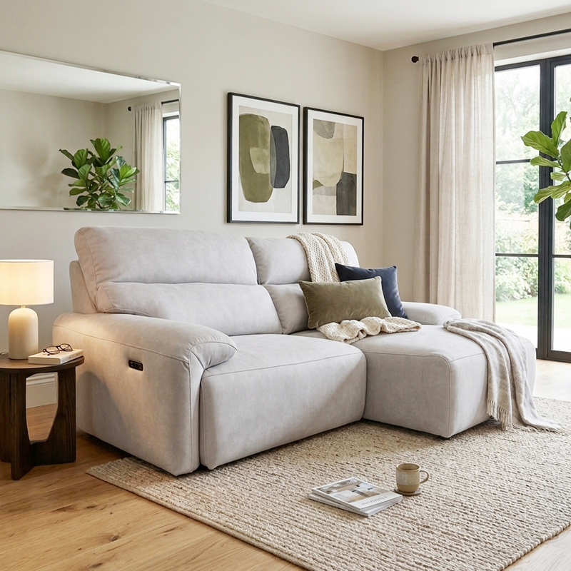 Bruno 2.5 Seater Electric Sofa, Fabric