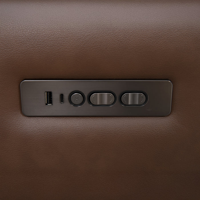 Carrell Electric Recliner Armchair, Half Leather