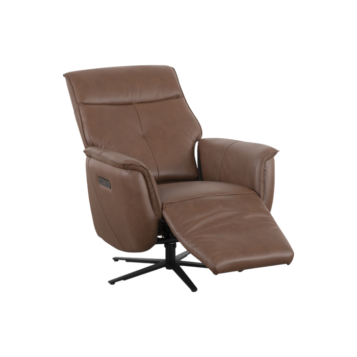 Carrell Electric Recliner Armchair, Half Leather