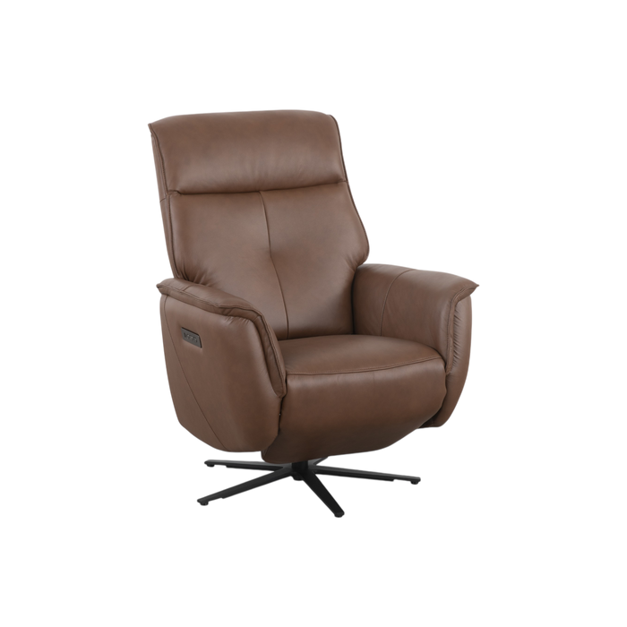 Carrell Electric Recliner Armchair, Half Leather