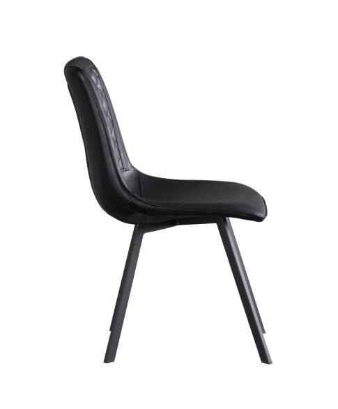 Cabin Dining Chair, Synthetic Leather - Jet Black - Novena Furniture Singapore