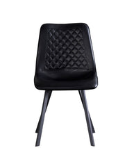 Cabin Dining Chair, Synthetic Leather - Jet Black - Novena Furniture Singapore