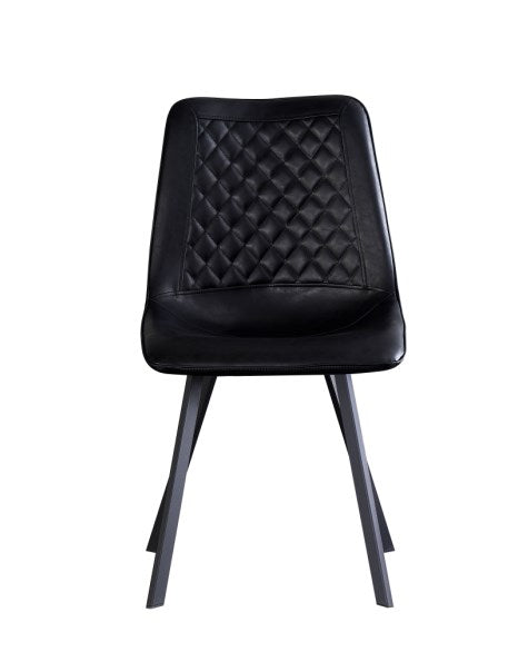 Cabin Dining Chair, Synthetic Leather - Jet Black - Novena Furniture Singapore