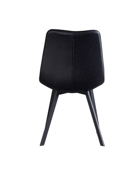 Cabin Dining Chair, Synthetic Leather - Jet Black - Novena Furniture Singapore
