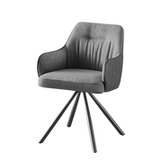 Capri Swivel Dining Chair, Fabric - Grey - Novena Furniture Singapore