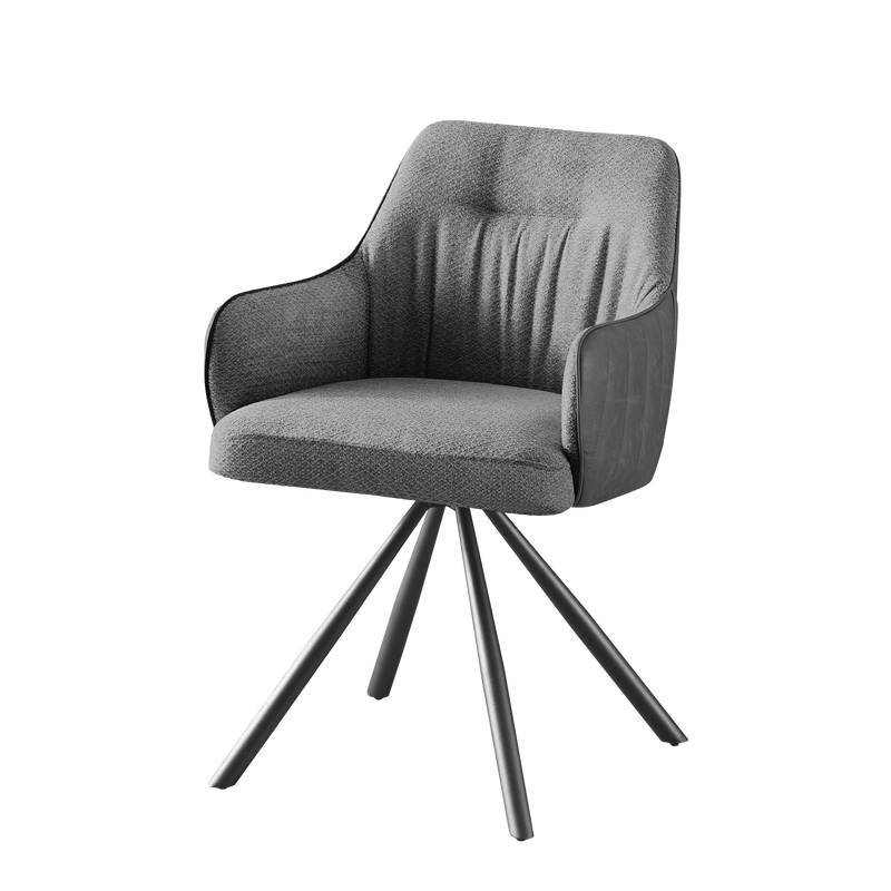 Capri Swivel Dining Chair, Fabric - Grey - Novena Furniture Singapore