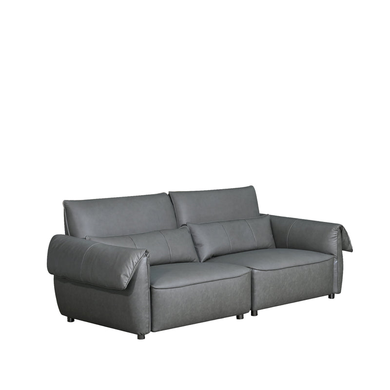 Charletom 2.5 Seater Sofa, Half Leather - Novena Furniture Singapore