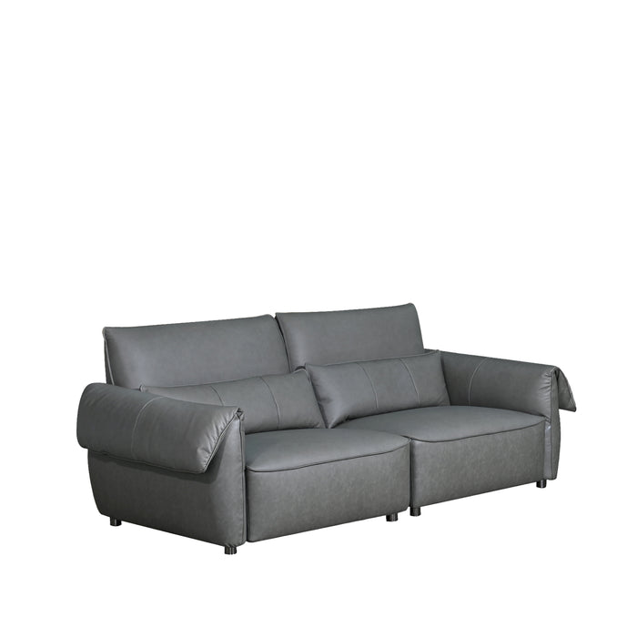 Charletom 2.5 Seater Sofa, Half Leather - Novena Furniture Singapore