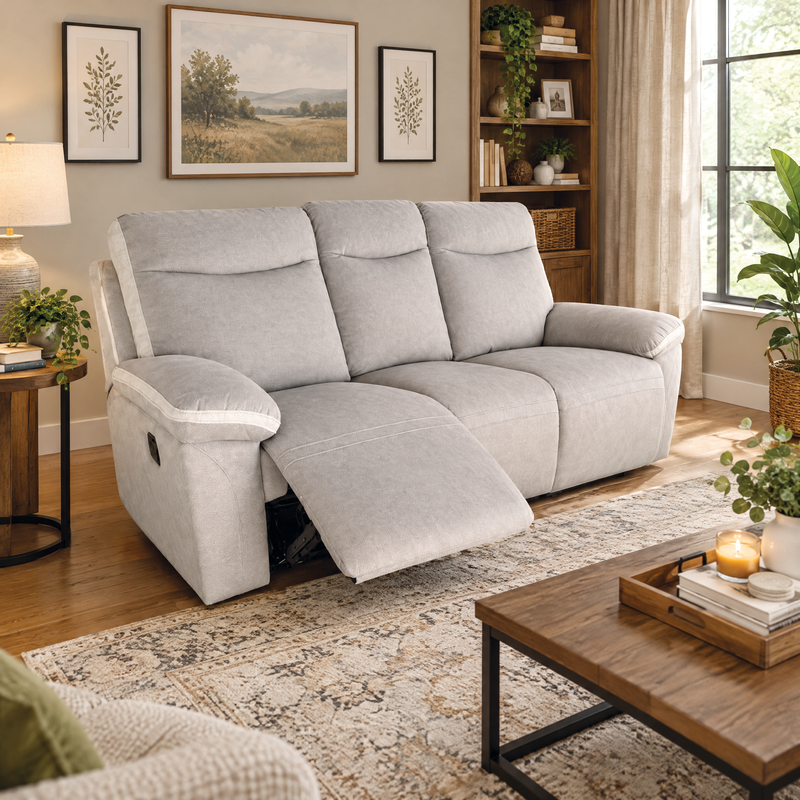 Conan 3 Seater Recliner Sofa, Water Resistant Fabric