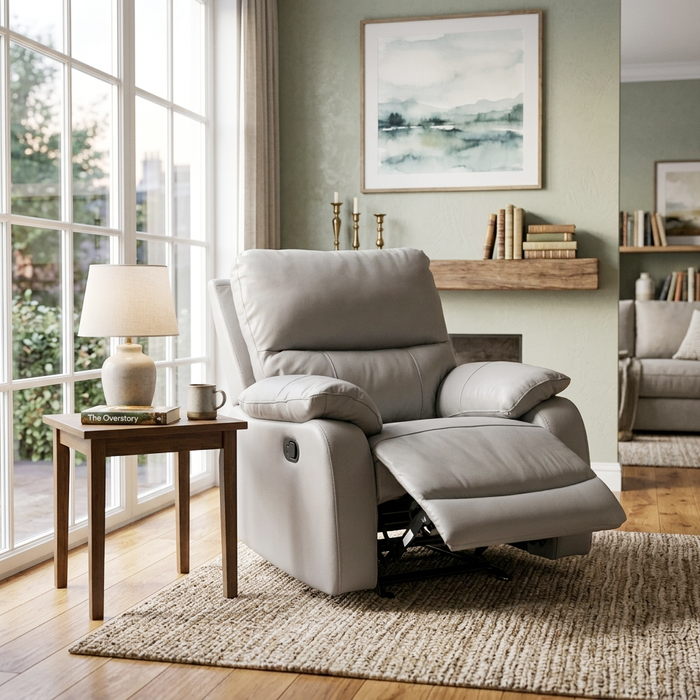 Daley Recliner Armchair, Half Leather