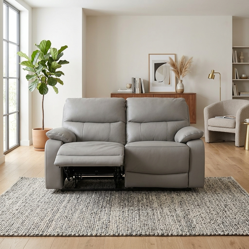 Daley 2 Seater Recliner Sofa, Half Leather