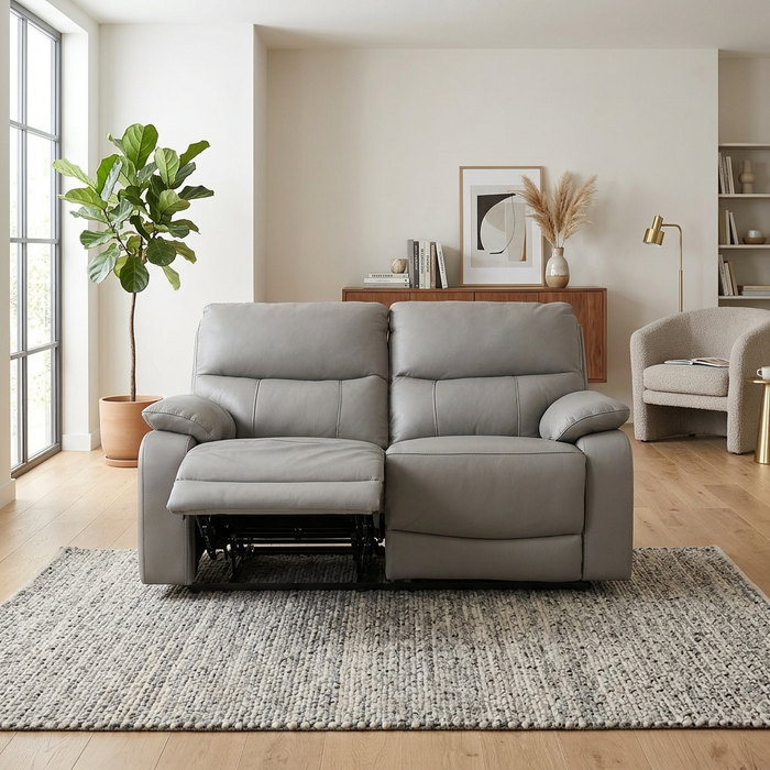 Daley 2 Seater Electric Recliner Sofa, Half Leather