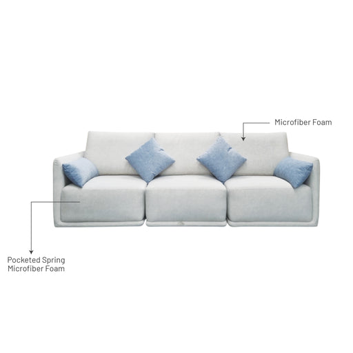 Domici 3 Seater Modular Sofa, Fabric - Novena Furniture Singapore
