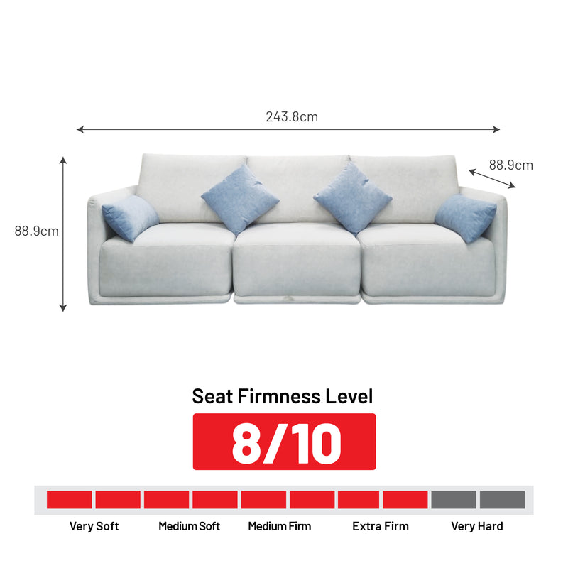 Domici 3 Seater Modular Sofa, Fabric - Novena Furniture Singapore