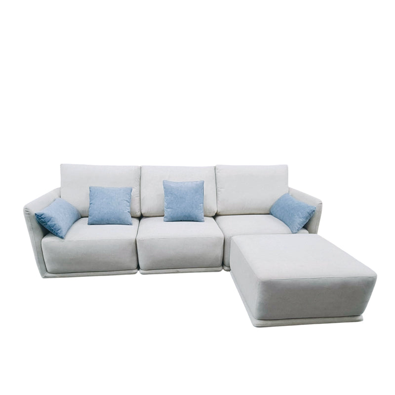Domici 3 Seater Modular Sofa + Stool, Fabric - Novena Furniture Singapore