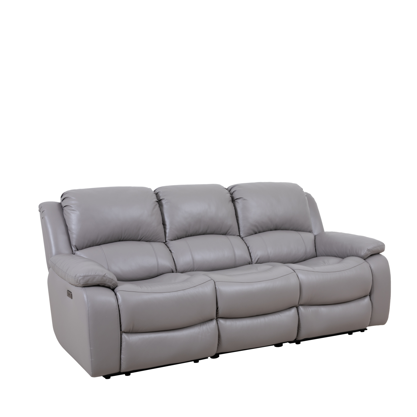 Elza 3 Seater Electric Recliner Sofa, Half Leather Novena Furniture