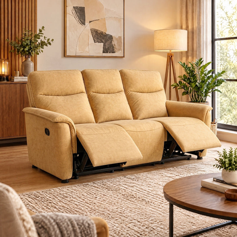 Fiora 3 Seater Recliner Sofa, Water Resistant Fabric