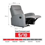 Hampton II Recliner Armchair, Fabric - Novena Furniture Singapore