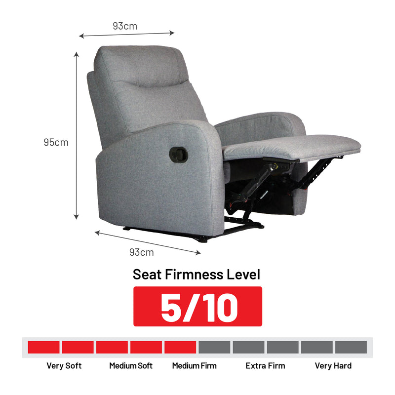 Hampton II Recliner Armchair, Fabric - Novena Furniture Singapore