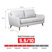 Hana II 3 Seater Sofa, Fabric - Novena Furniture Singapore