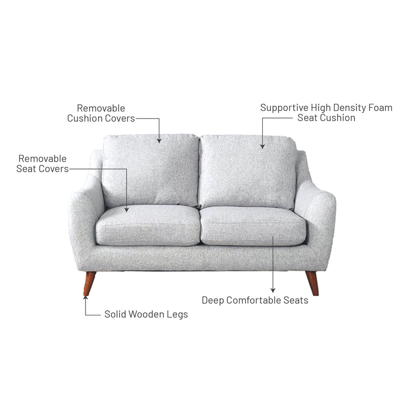 Hana II 2 Seater Sofa, Fabric - Novena Furniture Singapore
