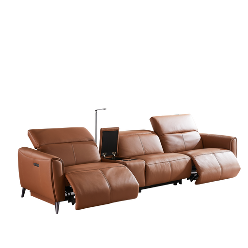 Kazuno 3.5 Electric Recliner Sofa (without Console Box), Half Leather - Novena Furniture Singapore