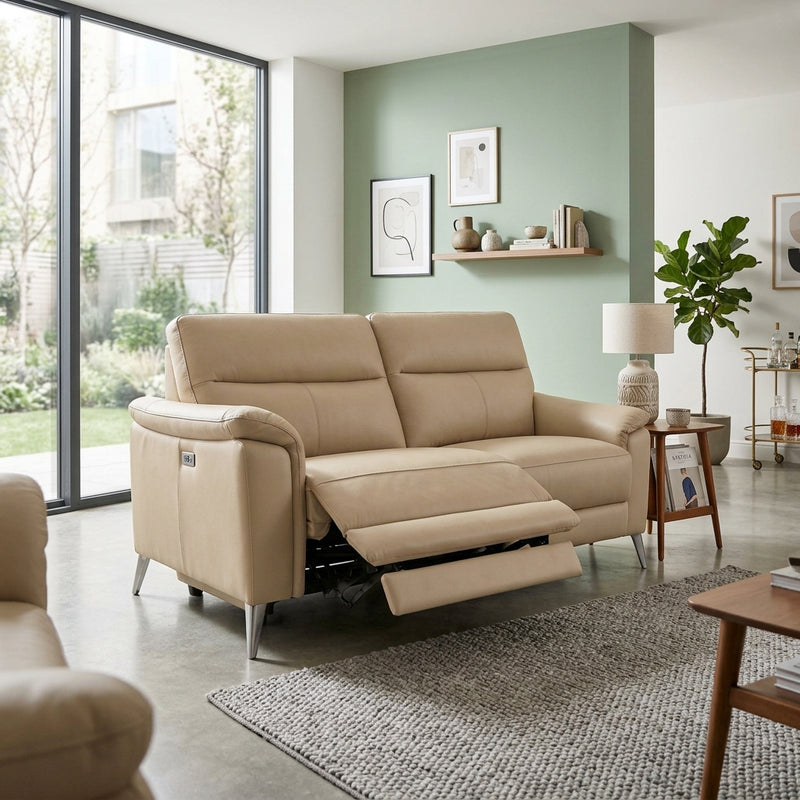 Lawson 2 Seater Recliner Sofa, Half Leather